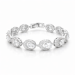 Golden Oval Halo Bracelet - Silver