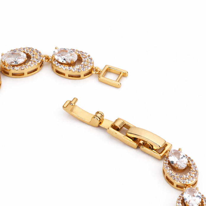 Golden Oval Halo Bracelet