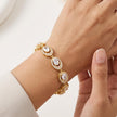 Golden Oval Halo Bracelet - Gold