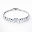 Emerald Solitaire Tennis Bracelet - Silver