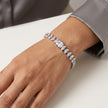 Emerald Solitaire Tennis Bracelet - Silver