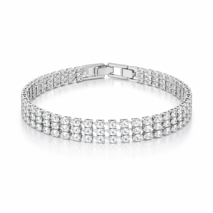 Triple Row Tennis Bracelet