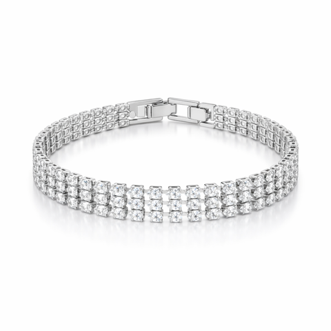 Triple Row Tennis Bracelet
