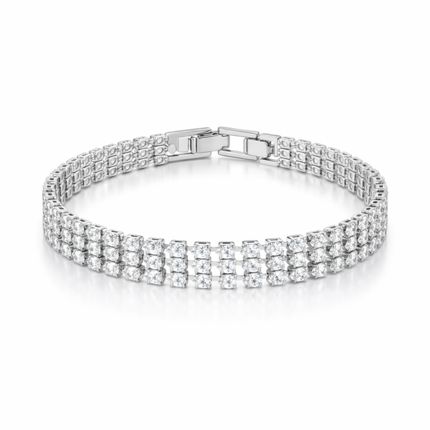 Triple Row Tennis Bracelet