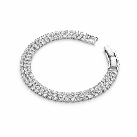 Triple Row Tennis Bracelet