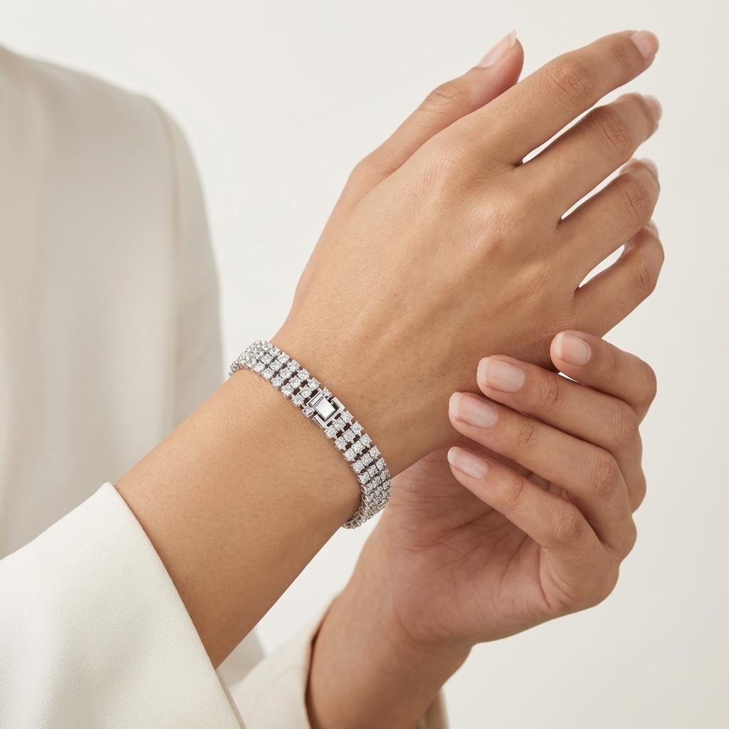 Triple Row Tennis Bracelet