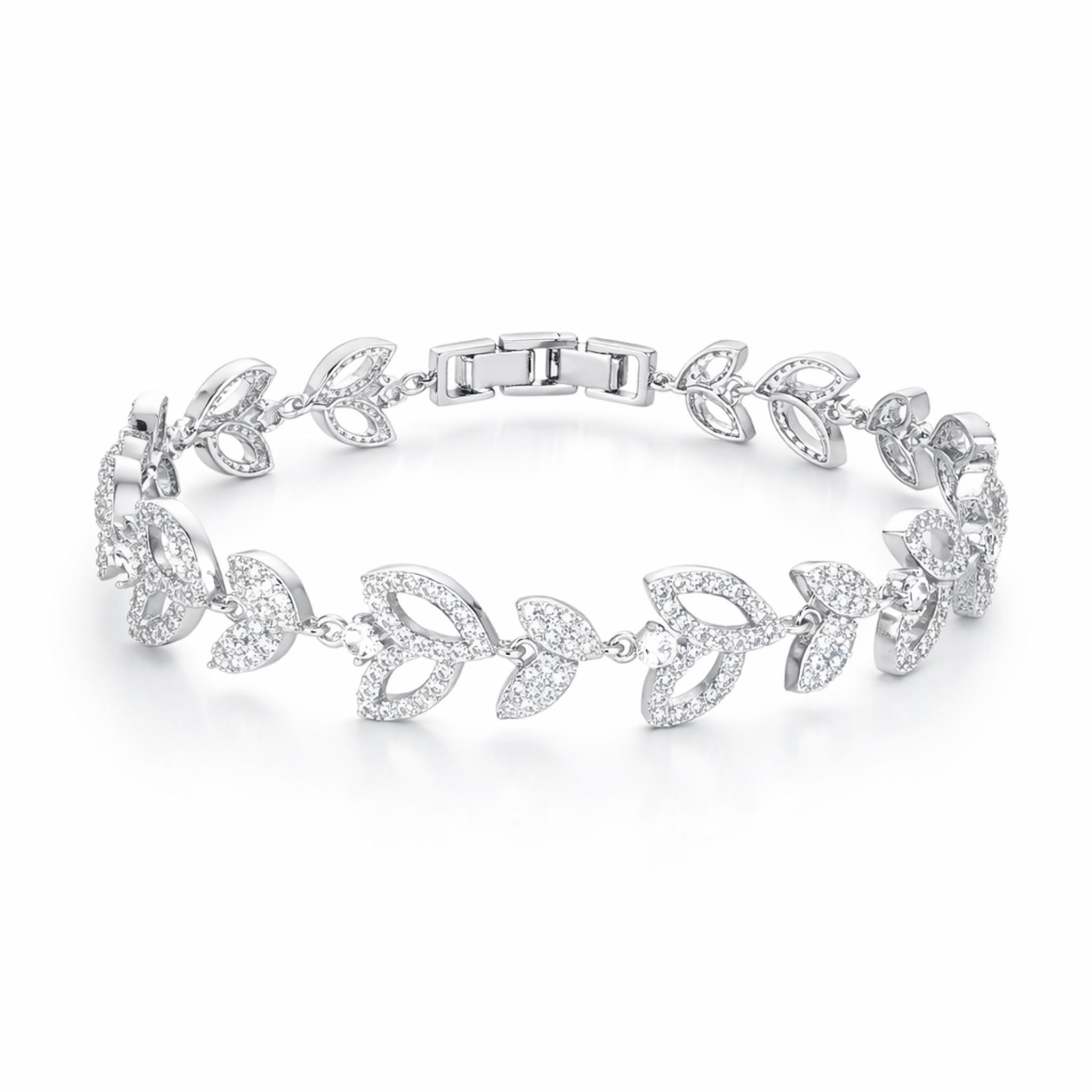 Golden Laurel Leaf Bracelet - Silver