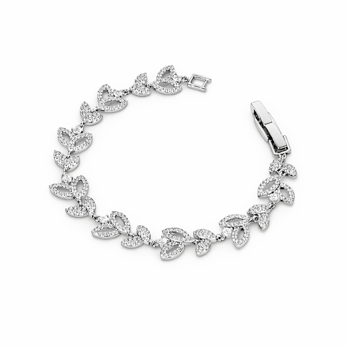 Golden Laurel Leaf Bracelet - Silver