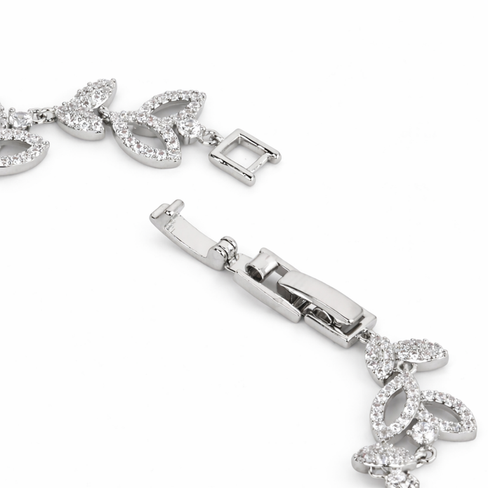 Golden Laurel Leaf Bracelet - Silver
