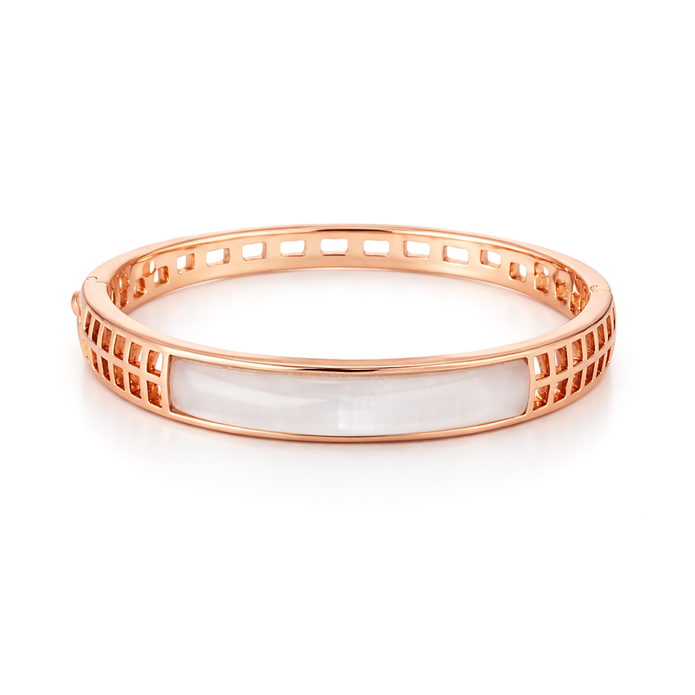 Pearl Grid Cuff Bangle