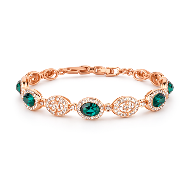 Emerald Halo Tennis Bracelet
