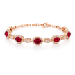 Emerald Halo Tennis Bracelet - Ruby Pink