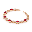 Emerald Halo Tennis Bracelet - Ruby Pink