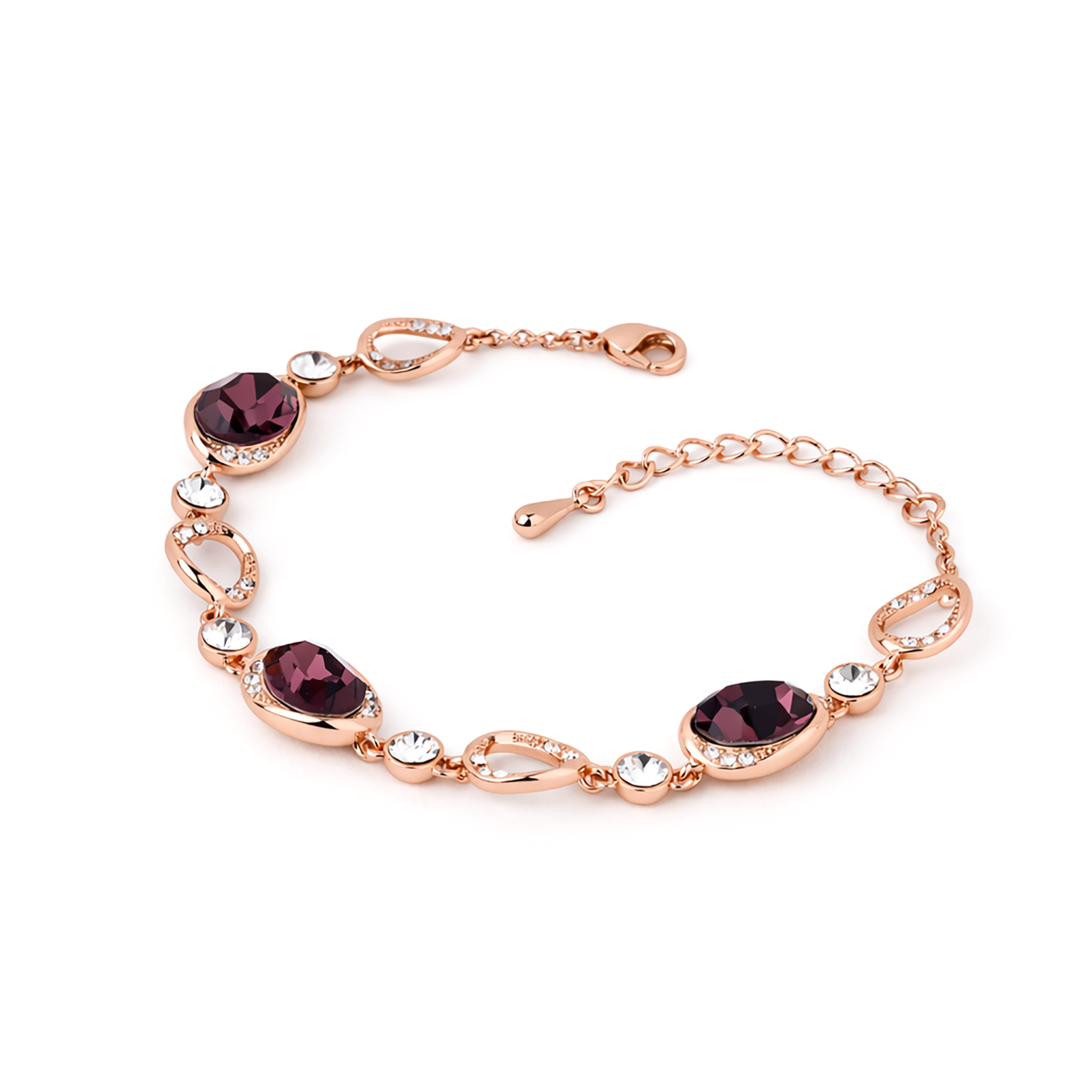 Forest Emerald Orbit Bracelet - Rose pink
