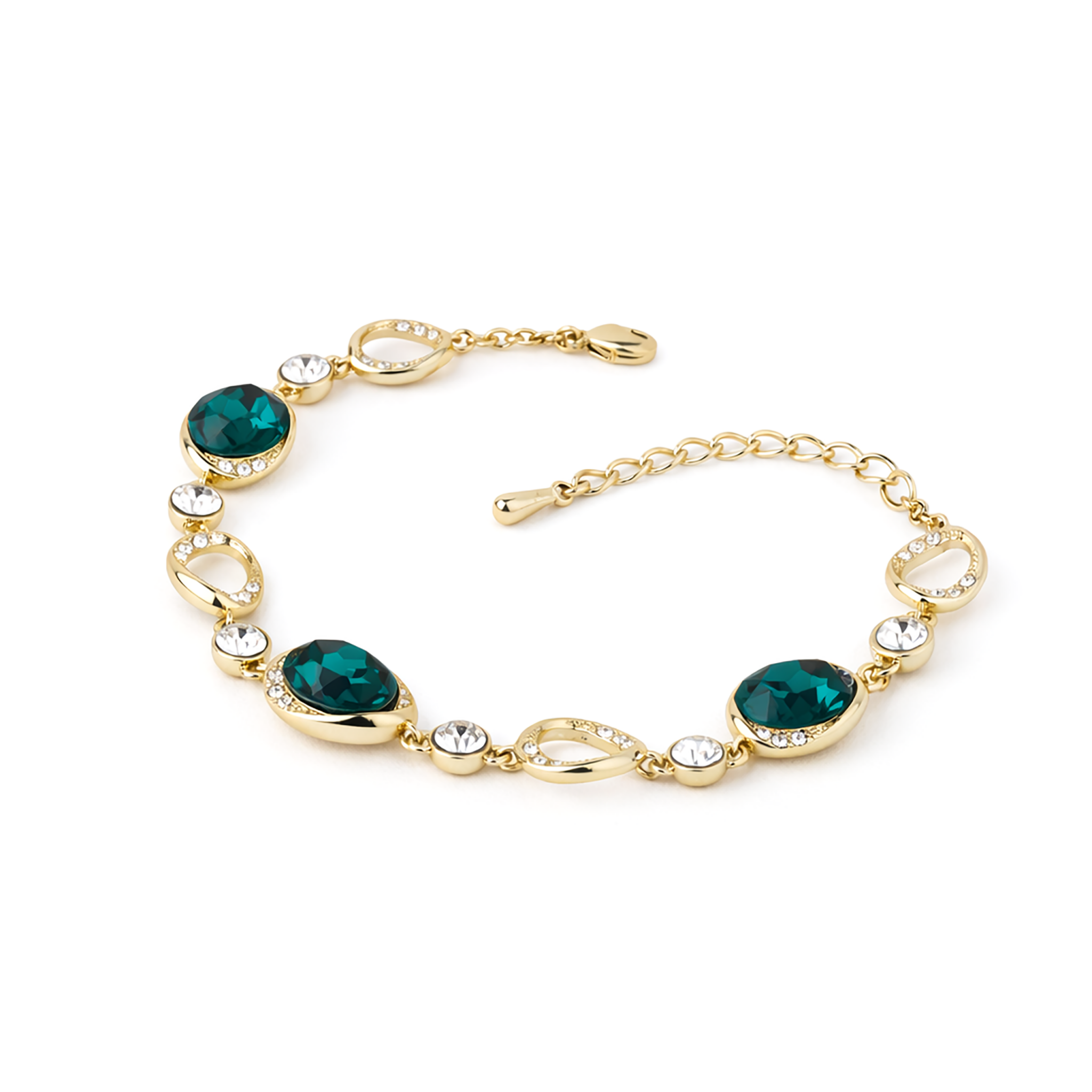 Forest Emerald Orbit Bracelet - Emerald Green