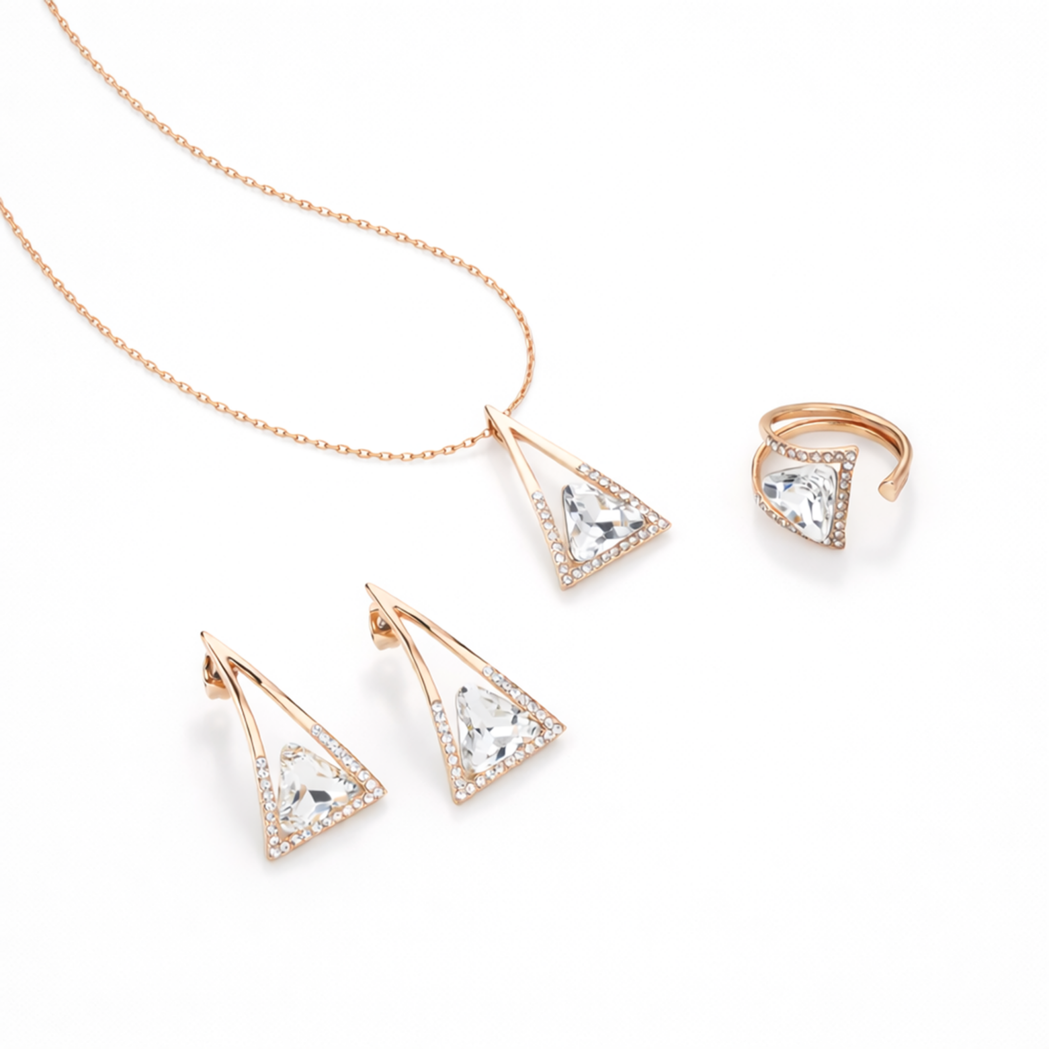 Emerald Apex Triangle Set - Silver