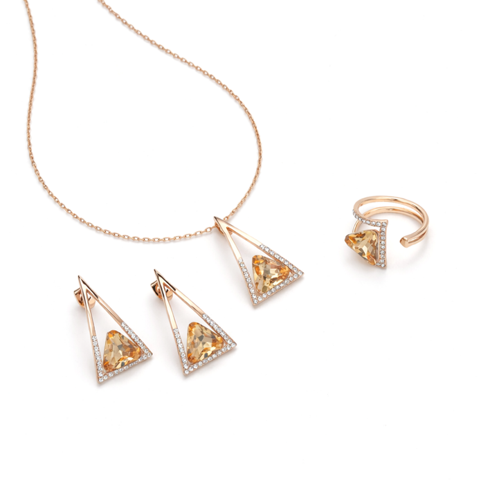 Emerald Apex Triangle Set - Rich Pink