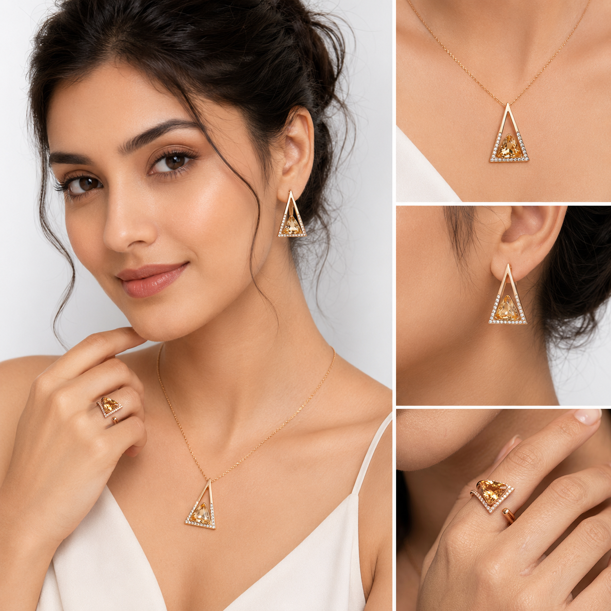 Emerald Apex Triangle Set - Rich Pink