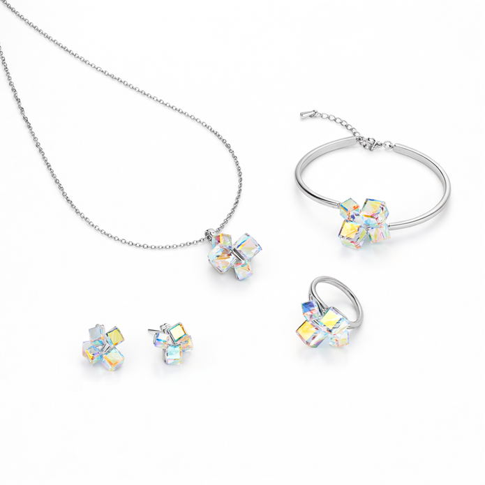 Aurora Cube Quad Set - Aquamarine Blue