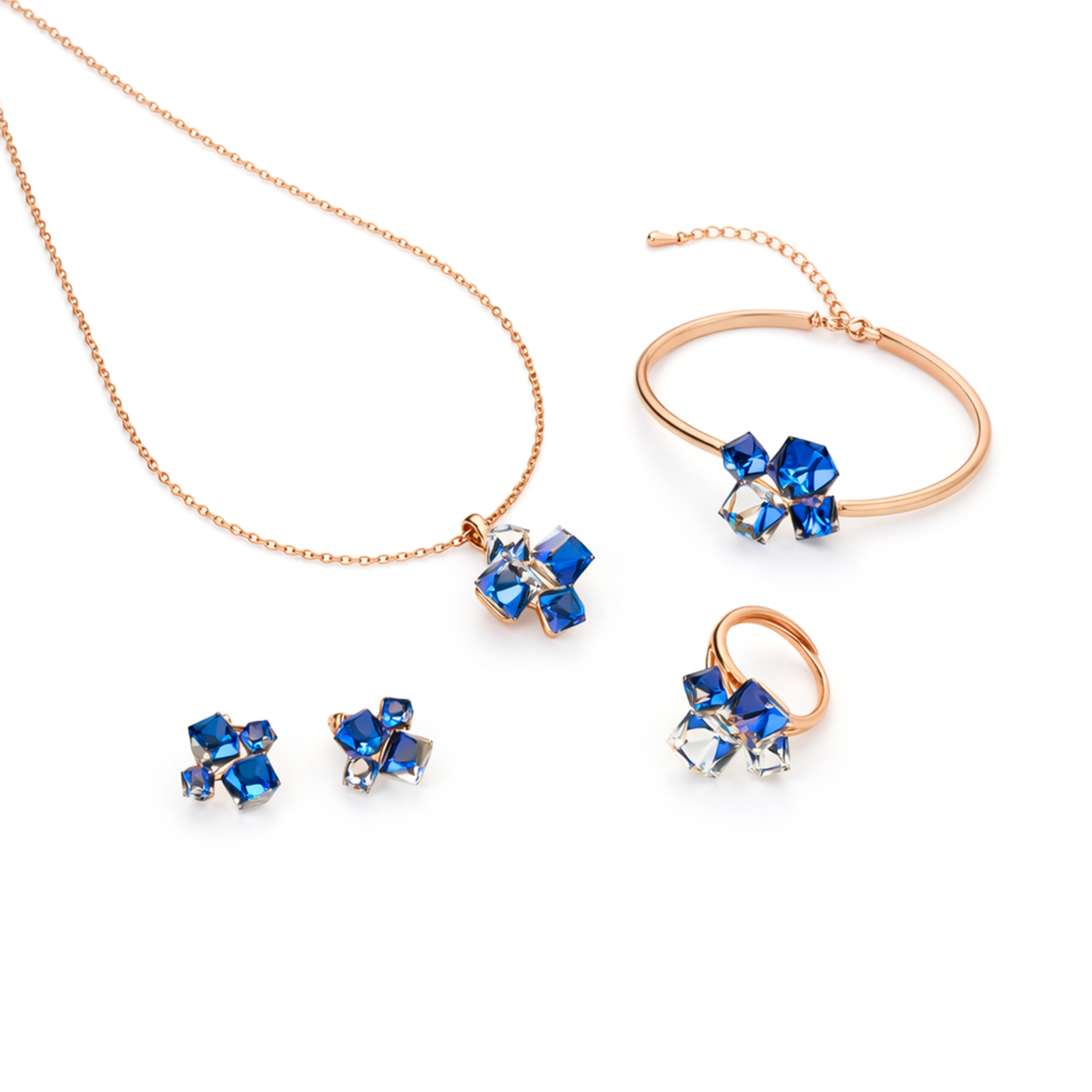 Aurora Cube Quad Set - Deep Blue