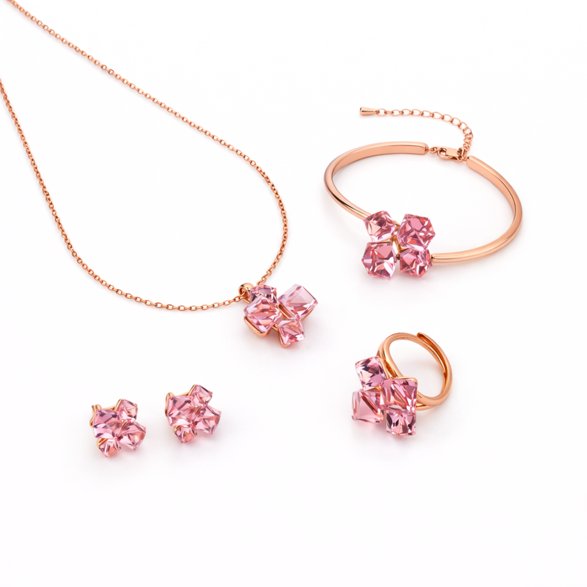 Aurora Cube Quad Set - Blush pink