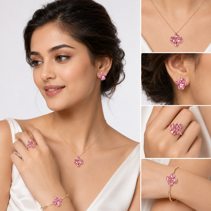 Aurora Cube Quad Set - Blush pink