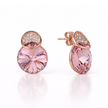 Emerald Glow Rivoli Stud Earrings - Rose pink