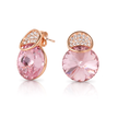 Emerald Glow Rivoli Stud Earrings - Rose pink