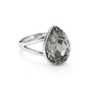Pear-Cut Crystal Solitaire Ring - Clear