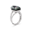 Pear-Cut Crystal Solitaire Ring - Clear