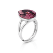 Pear-Cut Crystal Solitaire Ring - Plum