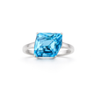 Aqua Princess-Cut Statement Ring