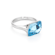 Aqua Princess-Cut Statement Ring
