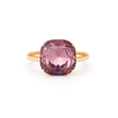 Cushion & Oval Crystal Solitaire Ring - Rose Quartz