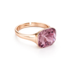 Cushion & Oval Crystal Solitaire Ring - Rose Quartz