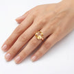 Cushion & Oval Crystal Solitaire Ring - Citrine