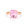 Cushion & Oval Crystal Solitaire Ring - Pink