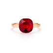 Cushion & Oval Crystal Solitaire Ring - Silver