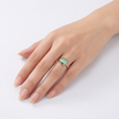 Cushion & Oval Crystal Solitaire Ring - Gold