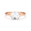 Cushion & Oval Crystal Solitaire Ring - Clear