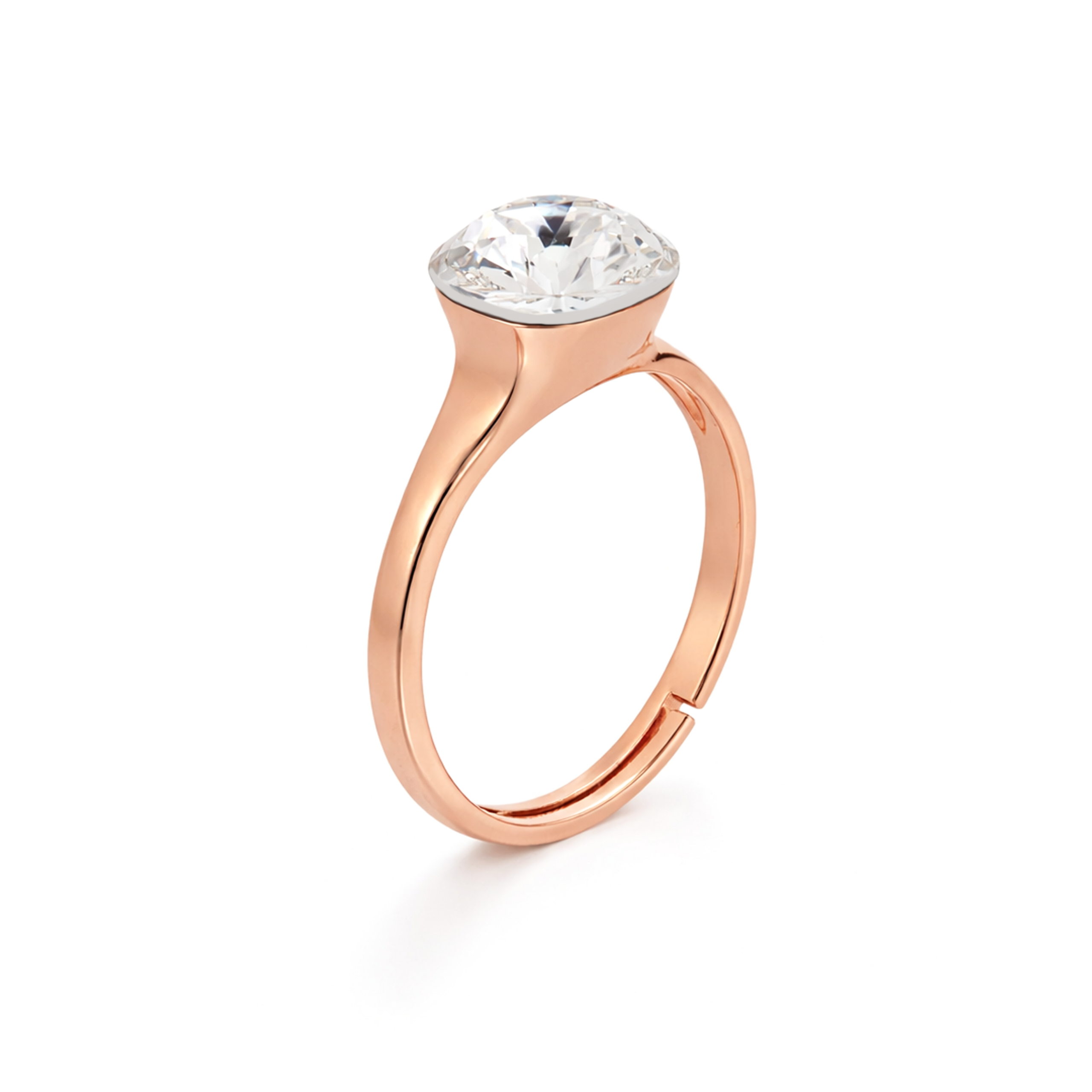 Cushion & Oval Crystal Solitaire Ring - Clear