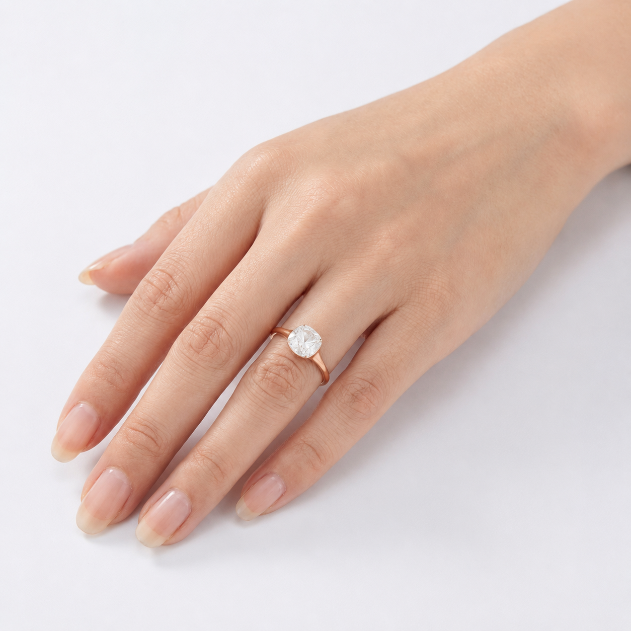 Cushion & Oval Crystal Solitaire Ring - Clear