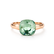 Cushion & Oval Crystal Solitaire Ring - Mint Green