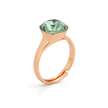 Cushion & Oval Crystal Solitaire Ring - Mint Green