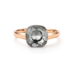 Cushion & Oval Crystal Solitaire Ring - Taupe