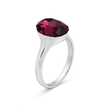 Cushion & Oval Crystal Solitaire Ring - Fuchsia