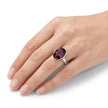 Cushion & Oval Crystal Solitaire Ring - Fuchsia