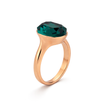 Cushion & Oval Crystal Solitaire Ring - Emerald Green