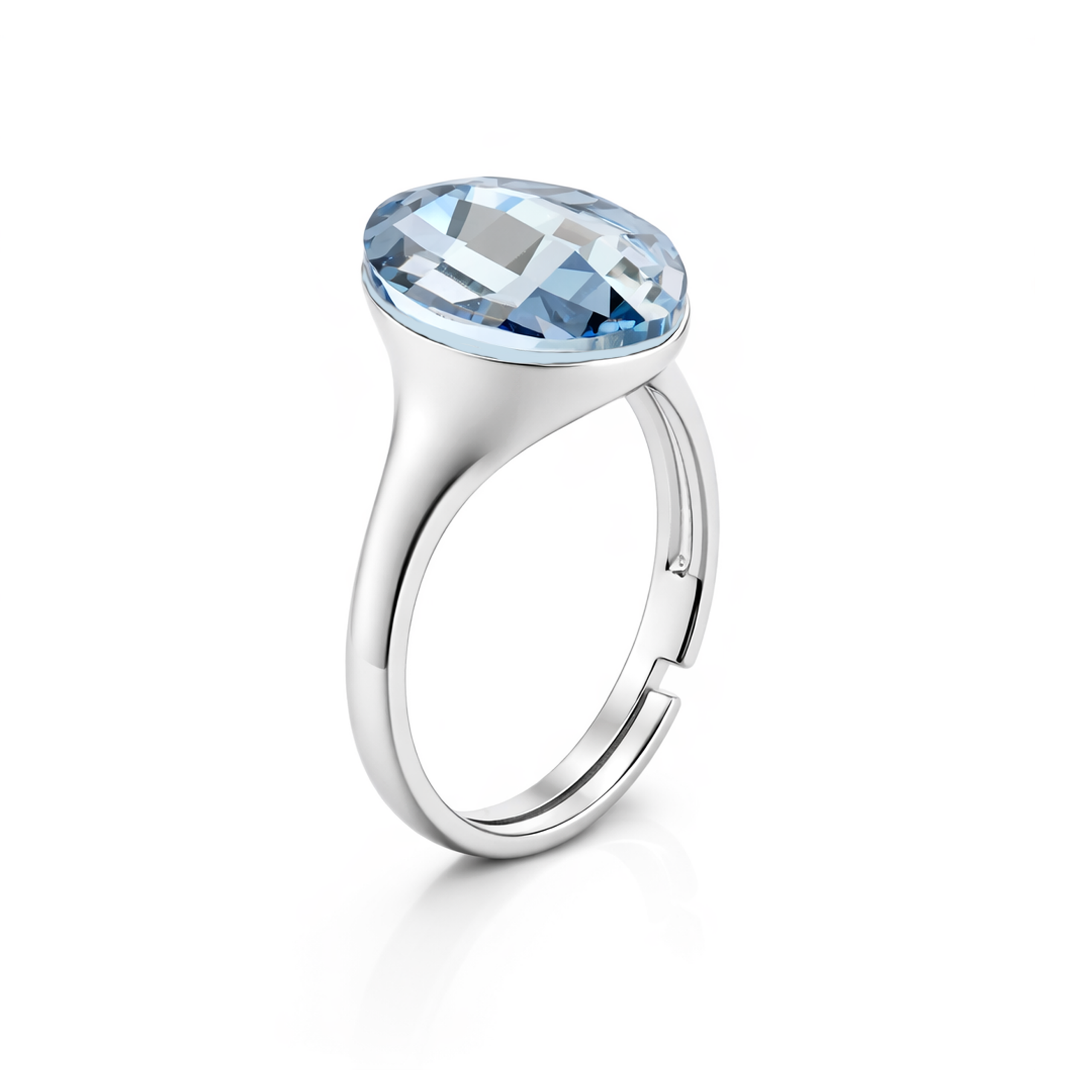 Aqua Marquise Solitaire Ring