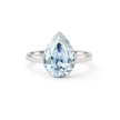 Sculpted Crystal Statement Ring - Aqua Blue